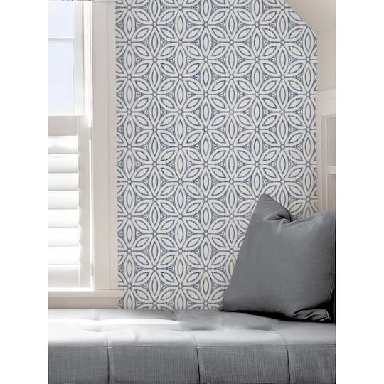NuWallpaper Blue Hepatica Petal Peel & Stick String Wallpaper